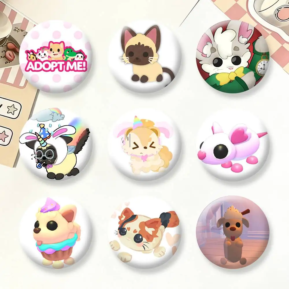 A-Adopts Me Game Brooches Cartoon Badge Pins Backpack Hat Accessories Friend Gift
