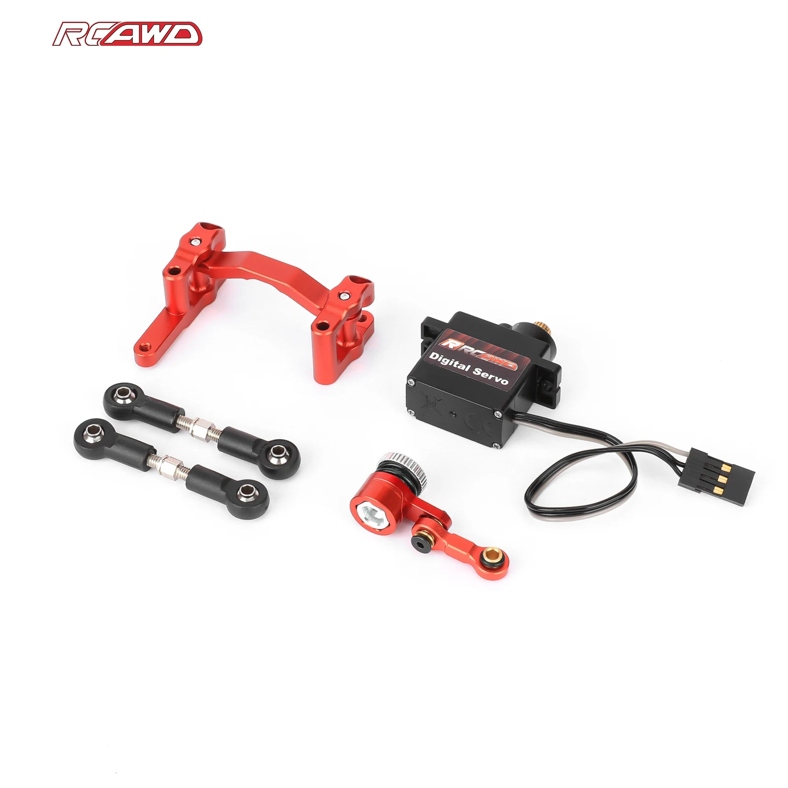 RCAWAD Aluminum Servo Saver Set with Servo for ARRMA 1/18 MOJAVE GROM ARA2104 ARA2304 ARA2304ST1 ARA2304ST2 Upgrades Part