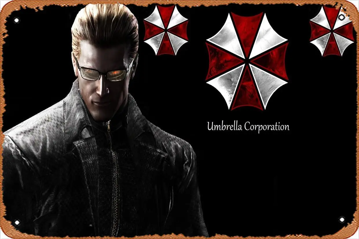 Umbrella Corporation Background Albert Wesker by Zsdsre Albert Wesker by Zsdsre Man Cave Signs Vintage Aluminium Metal Sign High