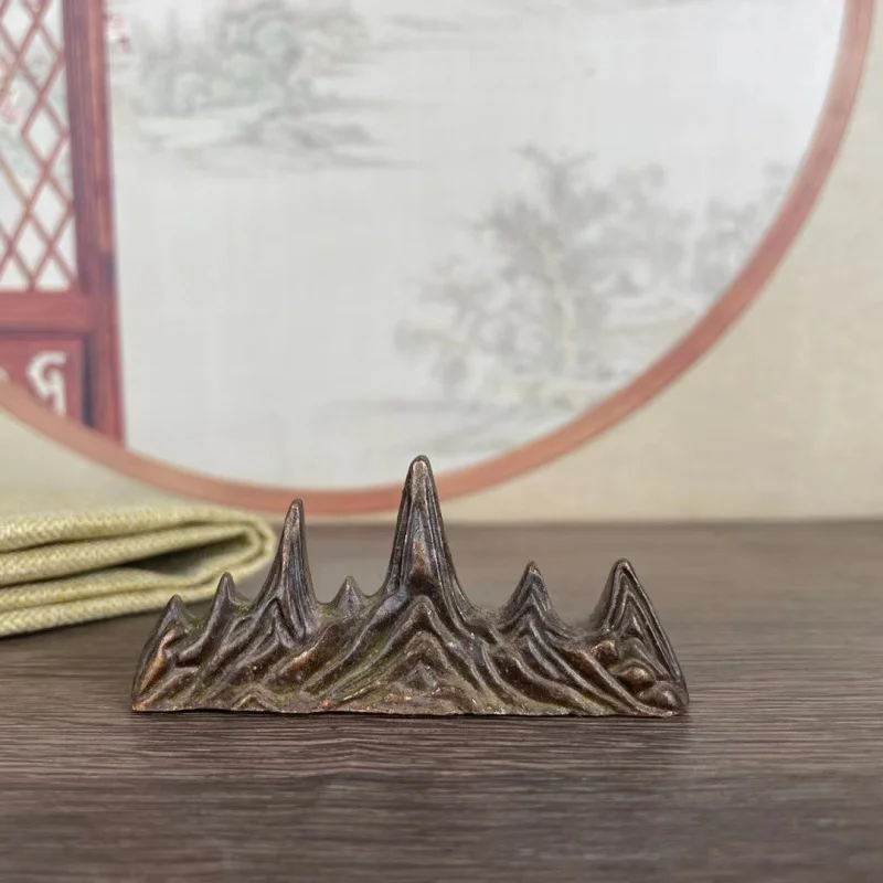 

Micro Landscape Mountain Shape Ornament Pen Holder Mountain Chopstick Rest Pen Rest Paperweight Classical Landscape Design Cicad