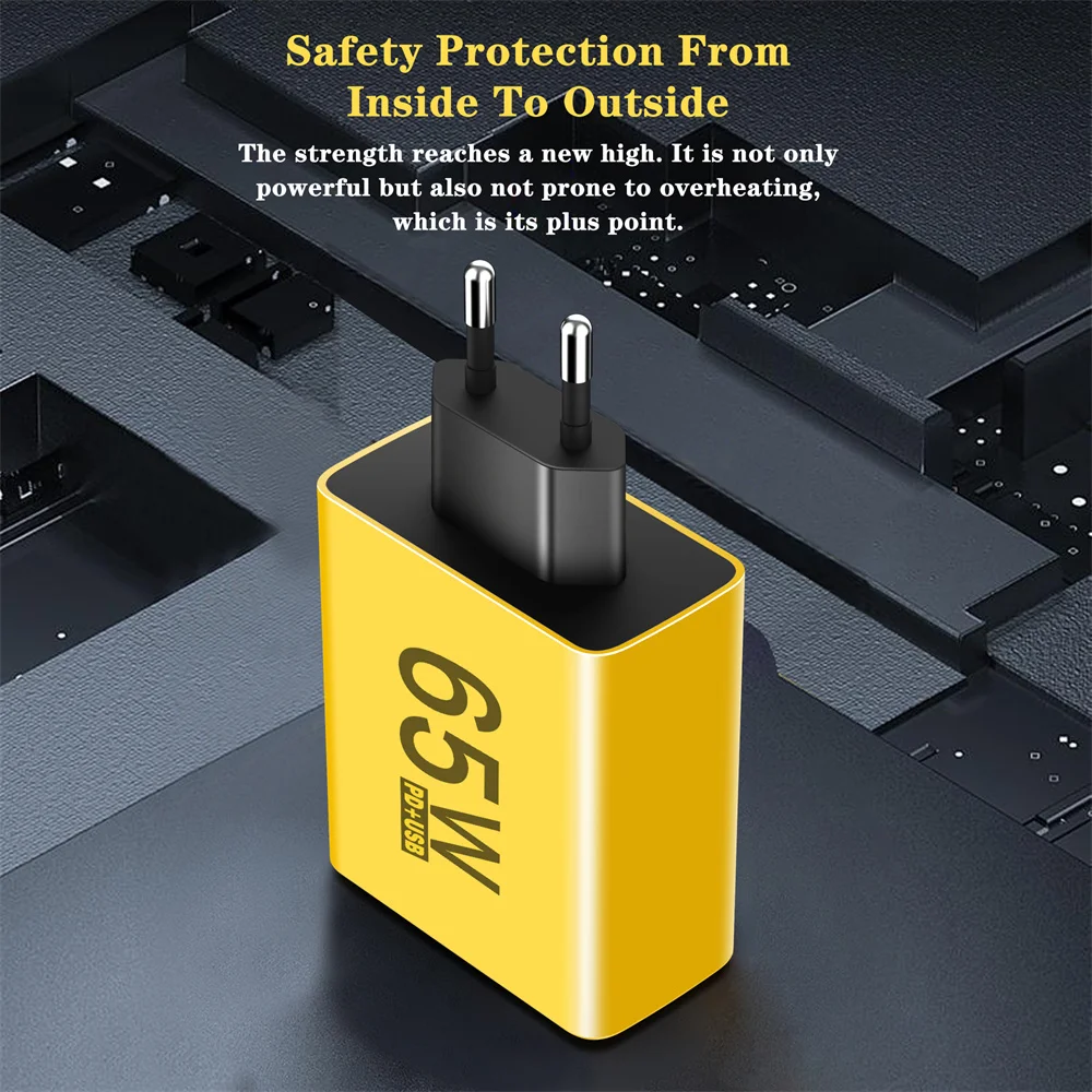 Total 65W USB C Charger Multiple 6 Ports Type C PD Fast Charging Mobile Phone Wall Adapter for iPhone 16 15 Pro Xiaomi Samsung image 6