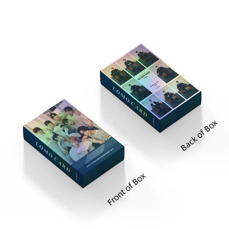 55PCS Kpop ATEEZ Laser Card Album GOLDEN HOUR Part 1 Lomo Card Photo Card Fan Favorite Gift Hongjoong Yeosang Postcard K-POP