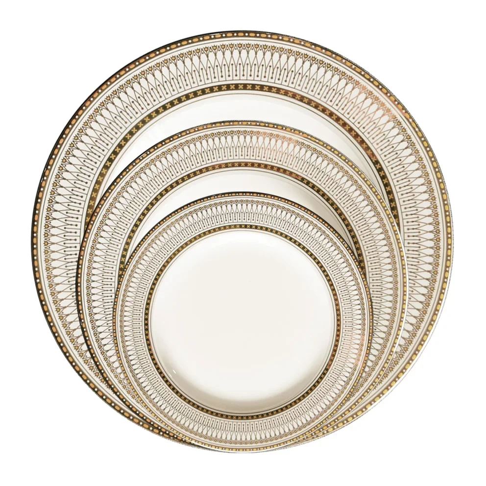 YYHC-Wholesale ceramic porcelain plate tableware modern restaurant round plate set crafts