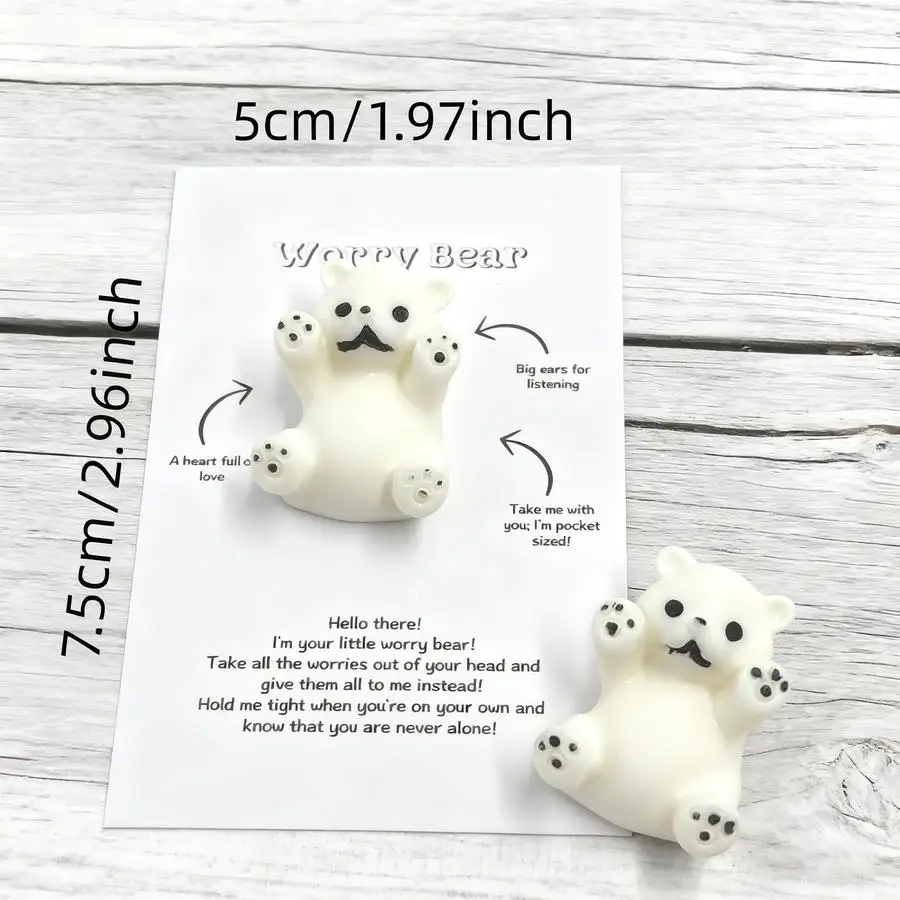 1/5/10/20/50/100 قطعة بطاقة الدب اللطيفة الصغيرة الخنفساء القلق ، عناق الجيب ، هدية الدعم ، هدية الصديق ، التفكير عنك عناق هدية ، عناق توك