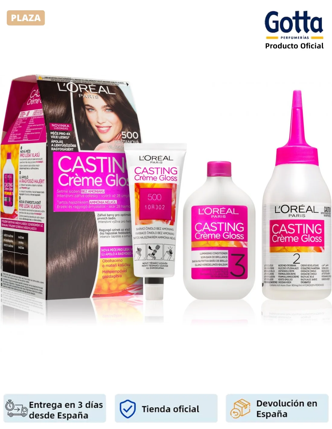 CASTING - CREME GLOSS 500-beauty and health, hair care and styling, hair dye products, hair dyes-recreates in your hair a twisting color with bright and visible highlights. Tone: 500