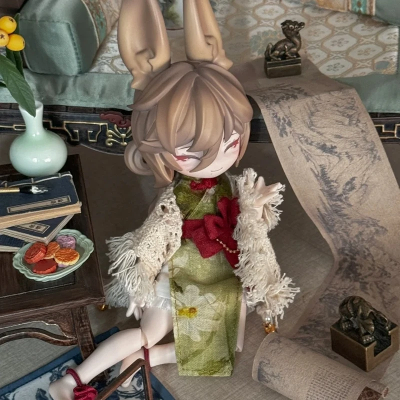 

Jumping Moon Time Rabbit Bjd Blind Box Figurine 12 Points Movable Inedible Doll Cute Ornament Trendy Toy Collectible