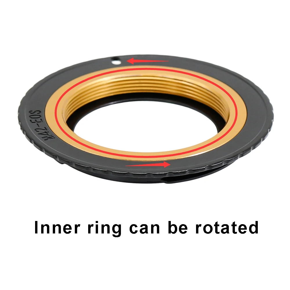 New M42 - EF Mount Adapter Ring adjustable inner ring for M42 x 1 screw mount lens and Canon EOS EF / EF-S camera 5D 6D 90D etc