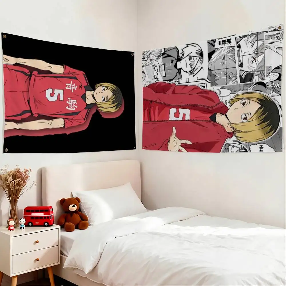 Kenma Kozume H-Haikyuus Flags for Bedrooms Home Decor Items Outdoor Decors Garage Decoration Flaga