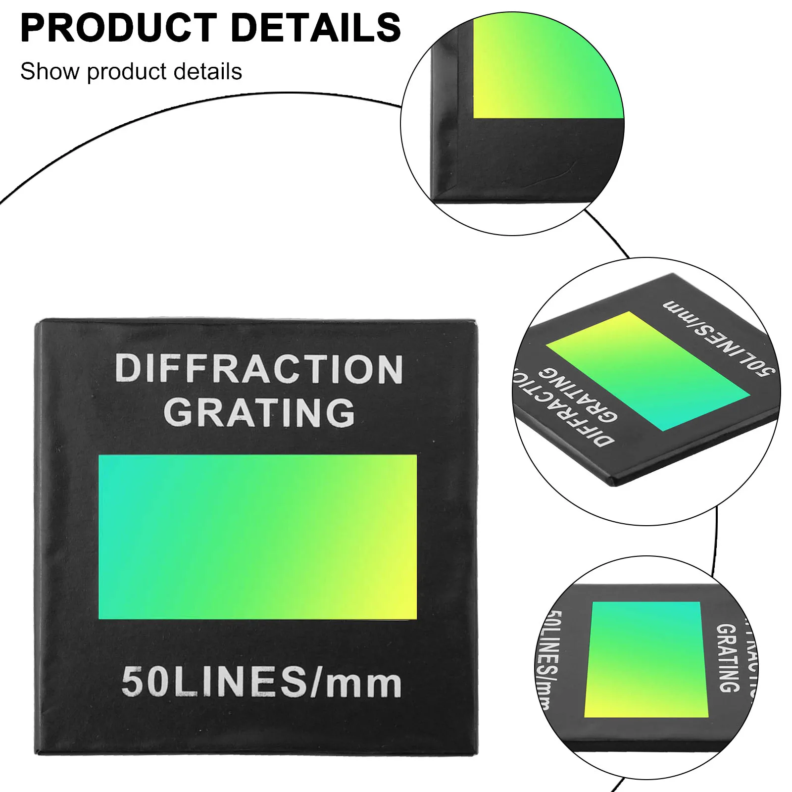 1 Pc Of Diffraction Grating Spectrum Resolution Wavelength 20-2000nm 50x50mm Glass Holographic Transmission Diffraction Grating