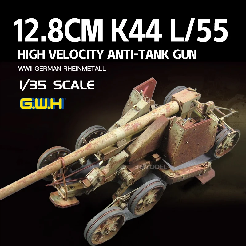 

Great Wall хобби Rheinmetall 12,8 см K44 L/55 Высокоскоростной противотанковый пистолет 1/35 сборная модель