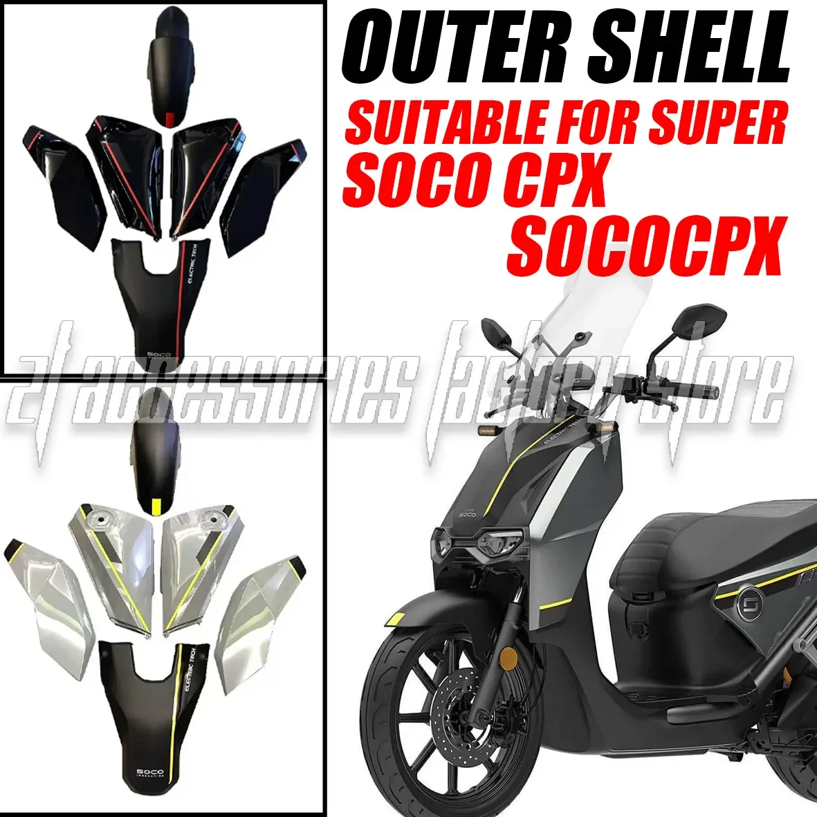 AliExpress NONE Super Soco CPX Full Body Shell Original Plastic Parts Decorative Cover Suitable for Super Soco CPX Bike Accessories
