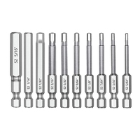 10PCS Screwdriver Bits Set Essential Tools Long lasting Steel 5/64 3/32 7/64 1/8 9/64 5/32 3/16 7/32 1/4 5/16