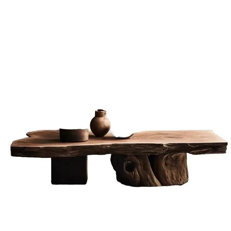 Modern round office coffee table with two-tier storage shelves - portable wooden reception furniture for offices and waiting