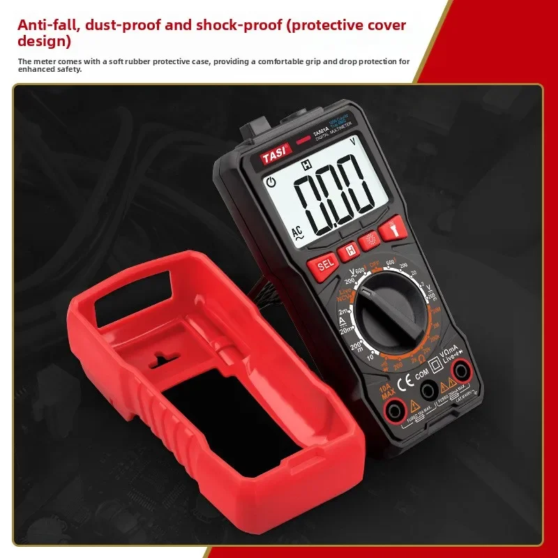 True RMS Digital Multimeter, Fully Automatic Pocket Multi-function Digital Display Ammeter, Household Small Universal Meter