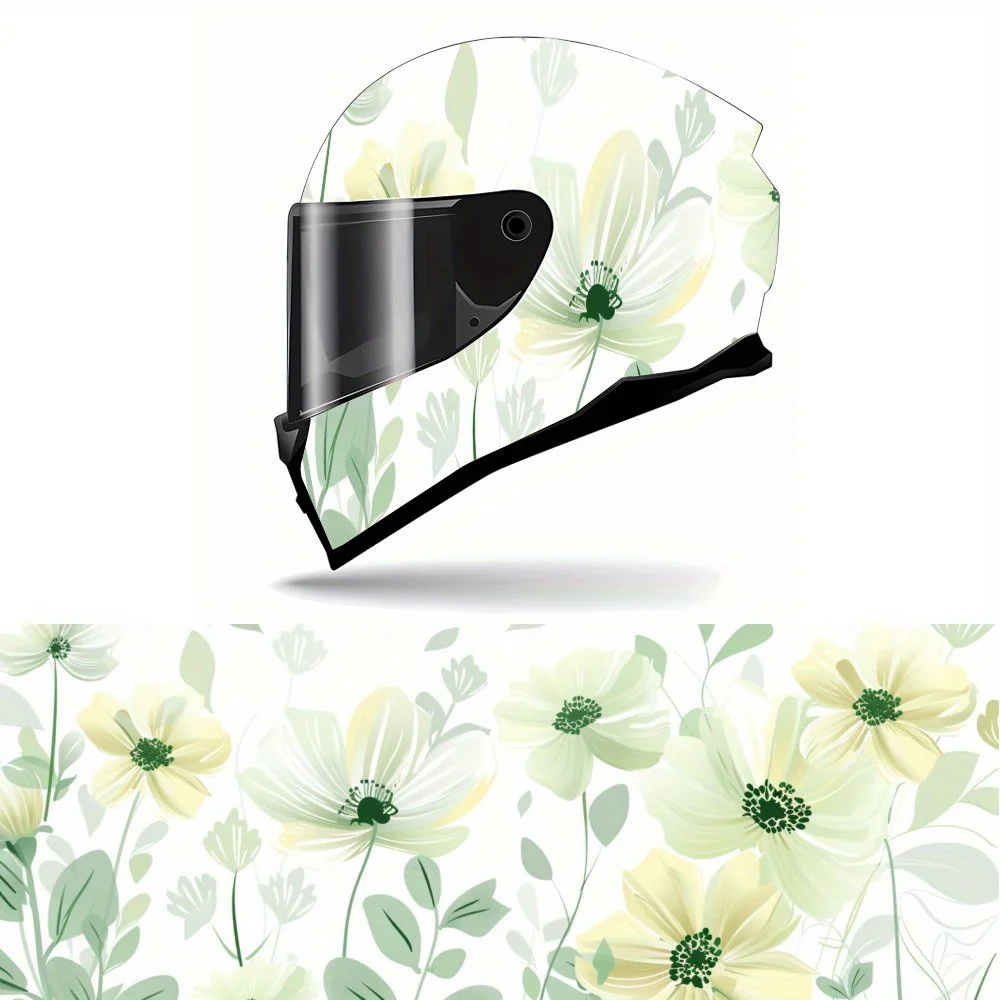 

Full Face Delicate Floral Design pattern Helmet Decals - Durable and Waterproof PVC, self-adhesive Motorcycle Racing Helmet Aest