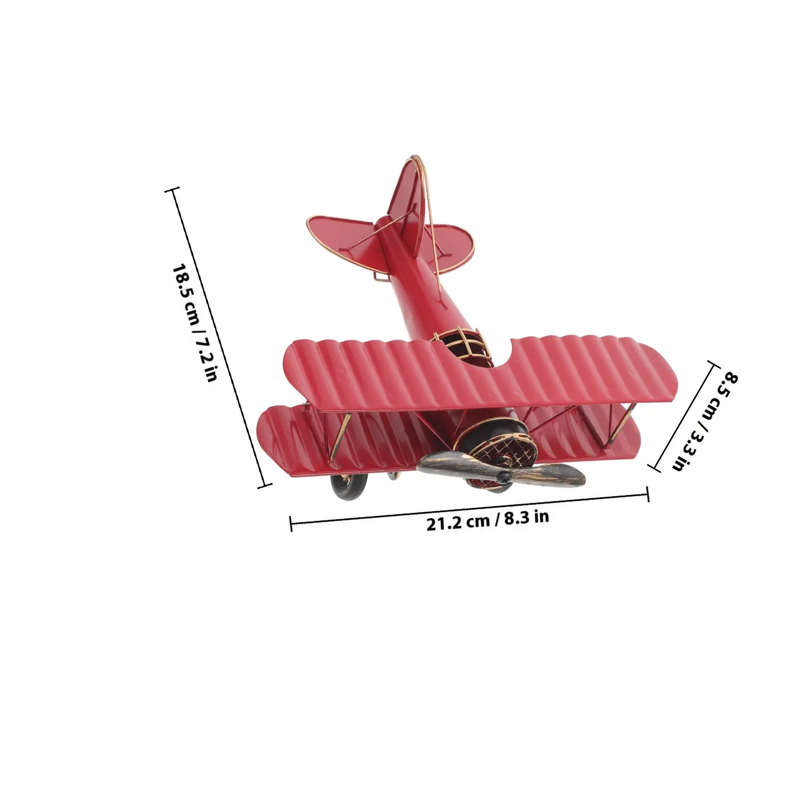 Vintage Metal Biplane Double Wing Aircraft Table Ornament Retro Small Airplane Decoration Iron Craft Home Decor Desktop Plane