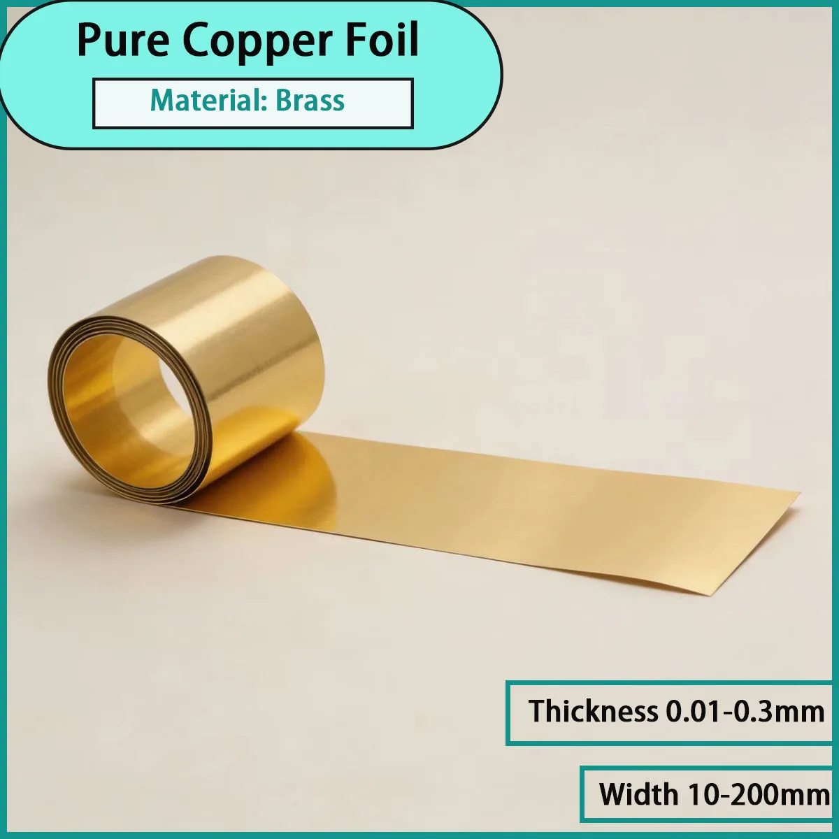 Pure copper foil with a thickness of 0.01-0.3mm is used for electronics, electrical engineering, precision hardware, etc