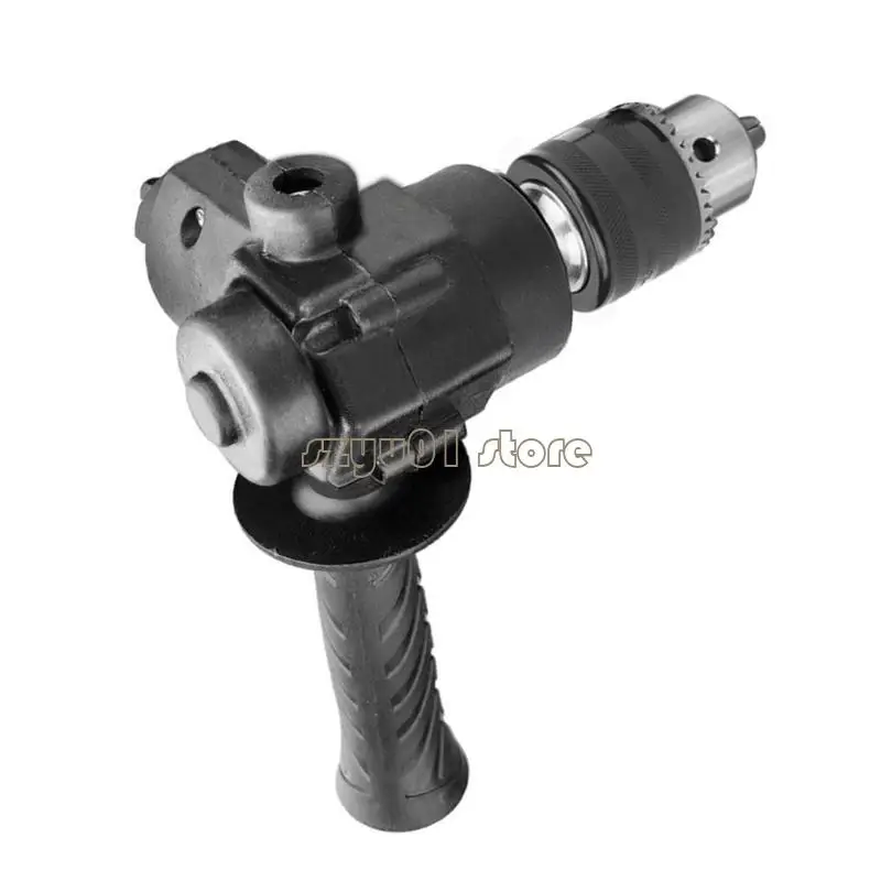 

4X7A Portable 90° Three Jaw Chuck Corner Impact Drill Adapter Right Angles Bend Extension Chuck Drill Adapter Tool Accessories