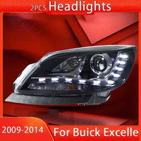 Head Lamp For Buick Excelle GT 2009-2014 Head Lights LED Angel Eye Daytime Running Light Dual Light Lens