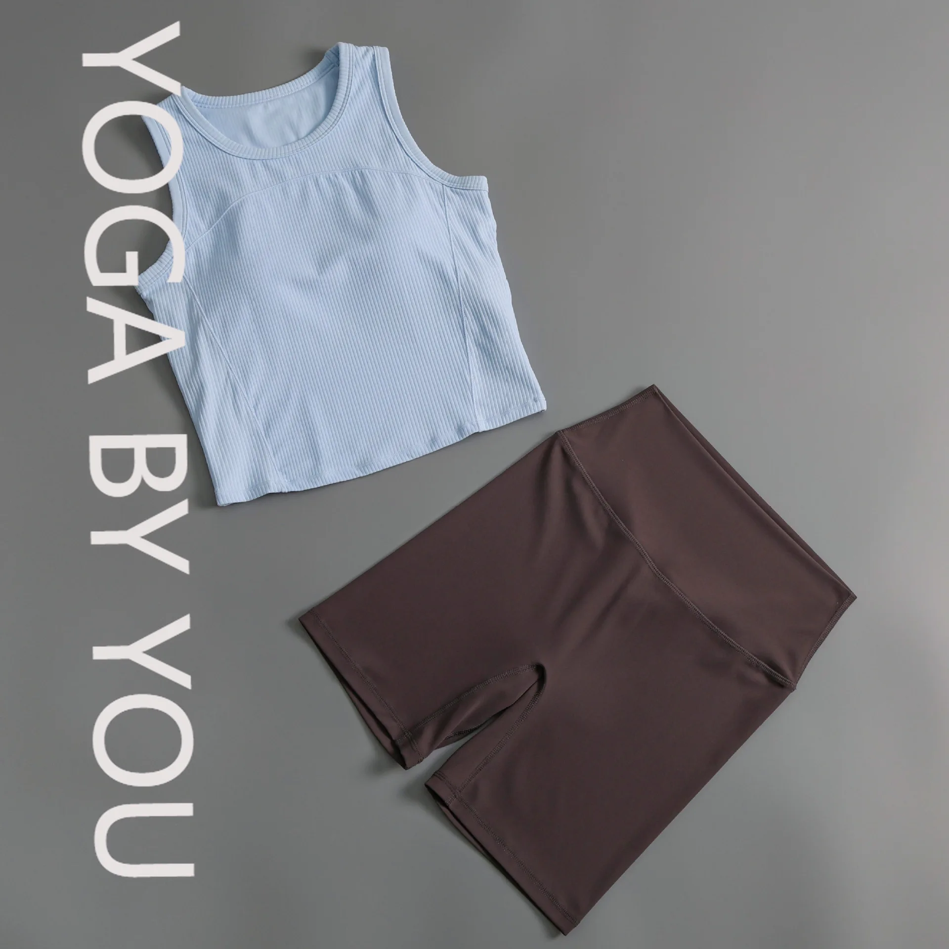 

One-piece yoga vest women's running sleeveless sports top with chest pad Pilates training fitness suit summer 2025 new