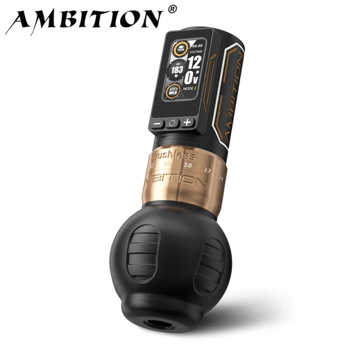Ambition Ninja Max 280 máquina de tatuaje inalámbrica 2,4mm-4,5mm carrera ajustable 54mm + 34mm agarre Motor sin escobillas 2400mAh batería pluma