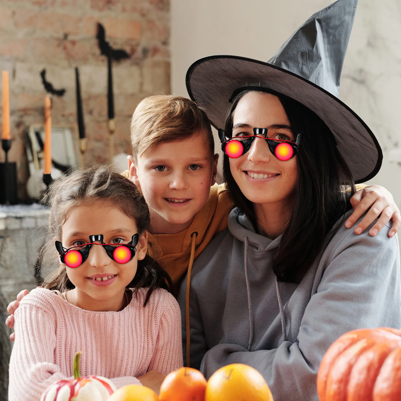 2 szt. Okulary LED Rekwizyty Świecące Okulary Imprezowe na Halloween Dekoracje Świecące dla Dzieci Unisex Nowatorski Design Klauna