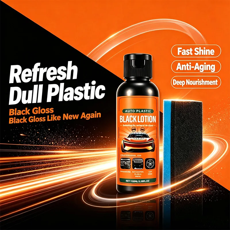 100ml Auto Plastic Restorer Car Interior Exterior Rubber Trim Revitalizer UV Protection For Dashboard Door Panel Tire Bumper