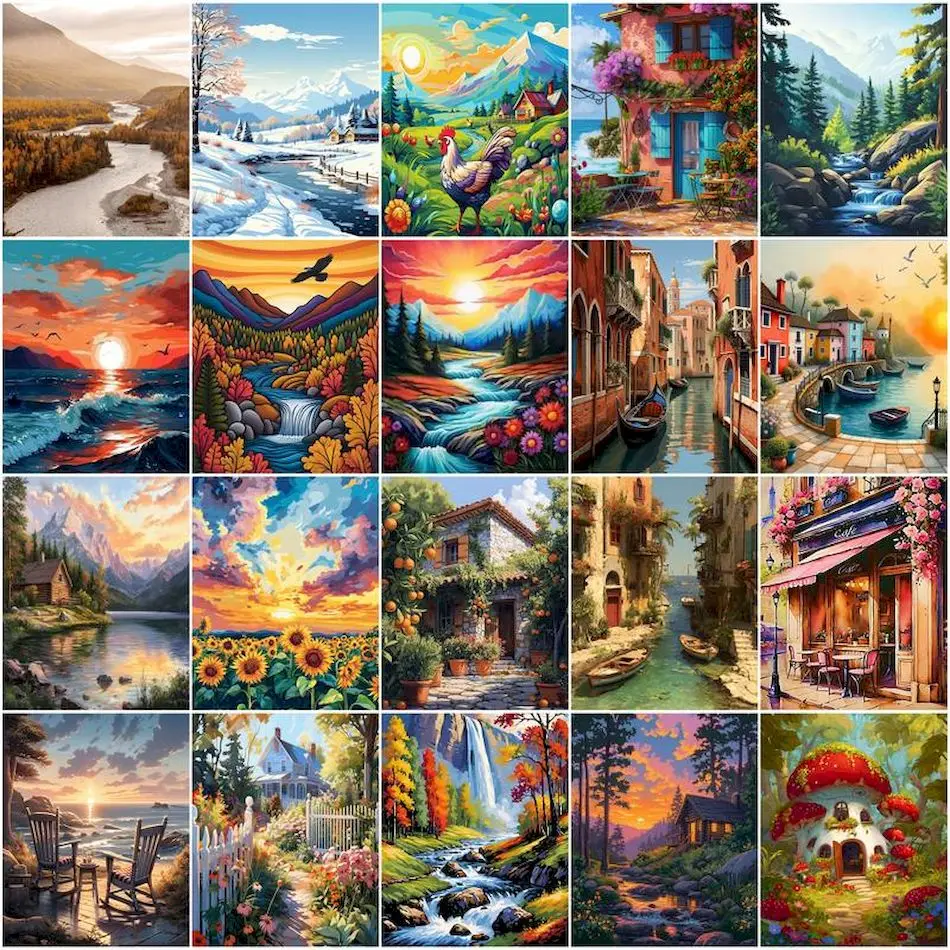 

GATYZTORY Paint By Number Adult Kit Adult Coloring Landscape Diy Set Handmad Drawing Diy Oil Decorative Paintings Gift Wall Art