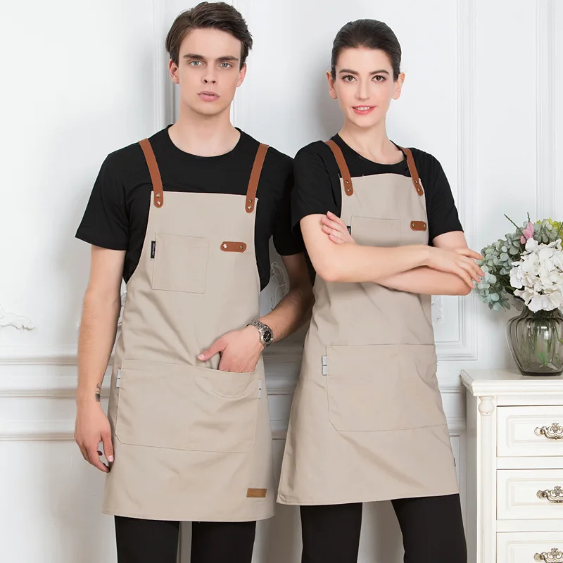 Novel Dingheng Catering Supermarket Manicure Milk Tea Hot Pot Restaurant Waiter Workwear Apron Custom Logo