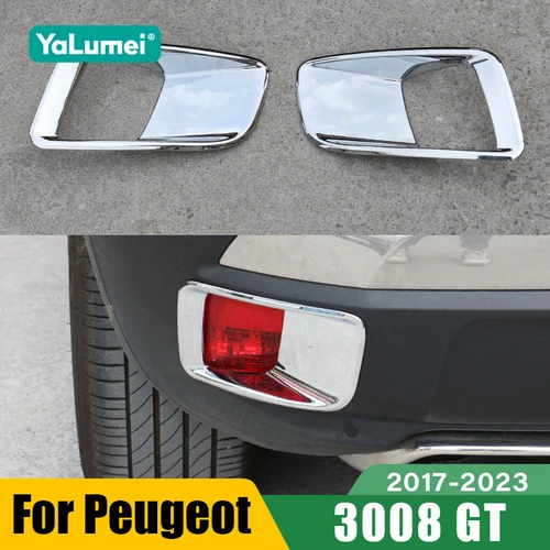 Imagen 1 del producto Para Peugeot 3008 GT 2017 2018 2019 2020 2021 2022 2023 luz antiniebla trasera de coche híbrida marco decoración cubierta Accesorios