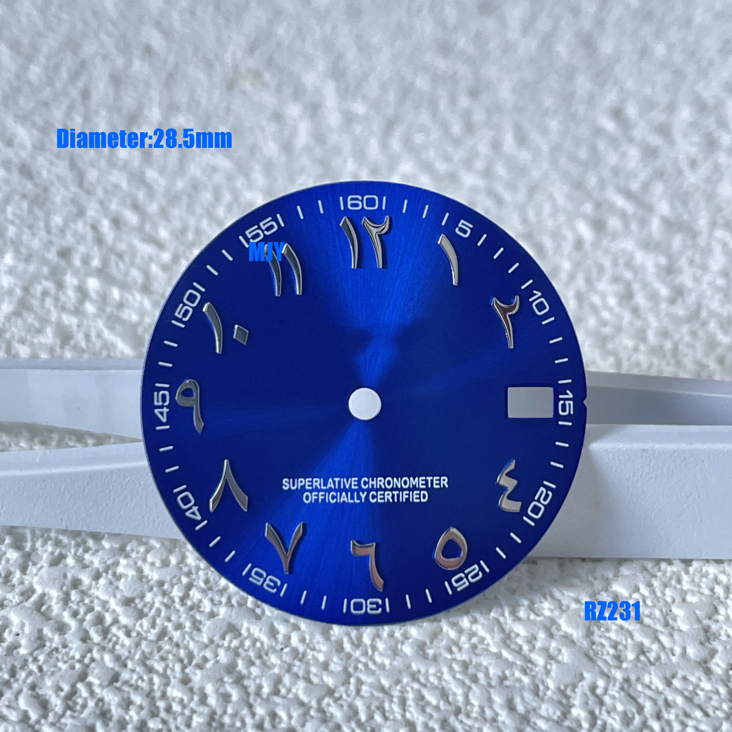 Lucernario singolo 28,5 mm S logo quadrante con numeri arabi Adatto movimento nh35 S accessori per orologi nh35 non luminoso Strumento di riparazione dell'orologio