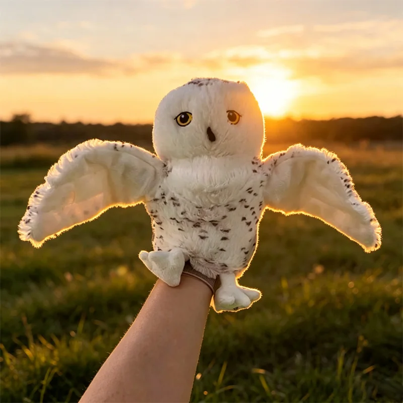 Cute Owl Plushie Owl Puppet Plush Toys Home Decoration Ornaments Interactive Fun Exquisite Simulation Toys Gifts Child Festival