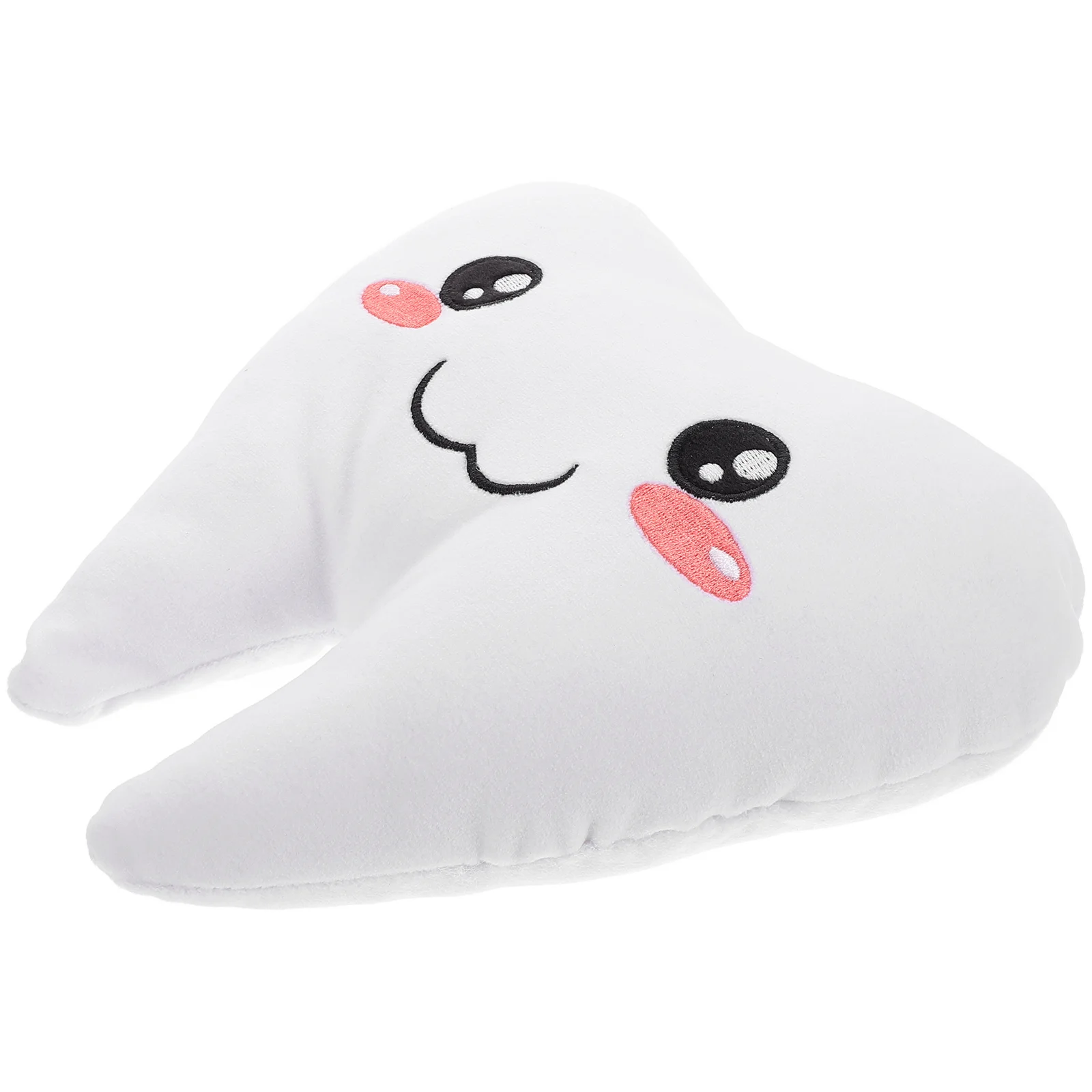 Soft Pillow Dental Tooth with Animal Plush Cute for Girls Toy Backrest Pocket Keepsake White Stuffed Holder Office