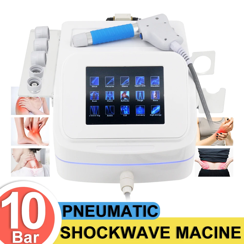 10Bar Shockwave Therapy Machine For ED Treatment Effective Waist Pain Removal Pneumatic Shock Wave Muscle Relax Massage Physical