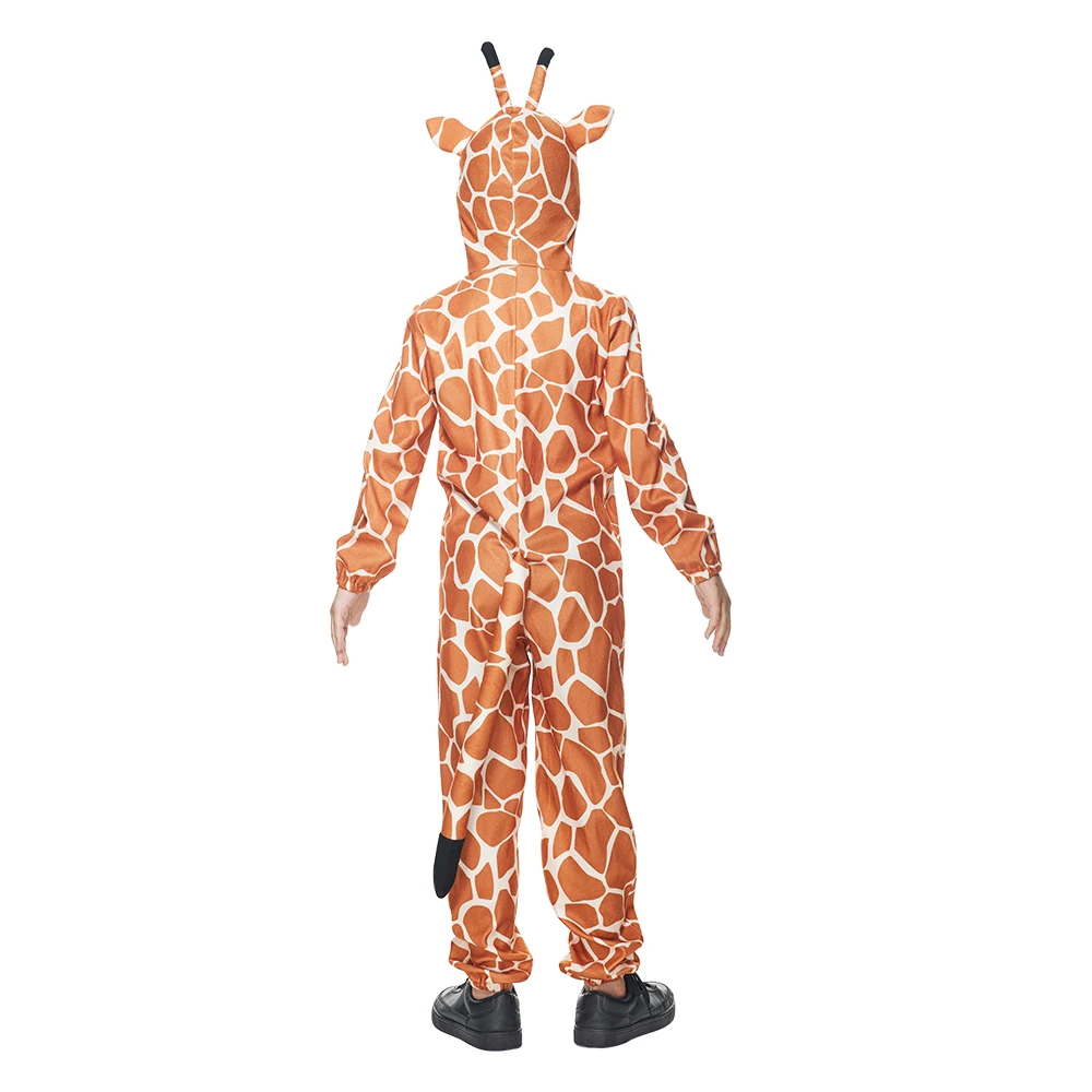 Pijama de pelúcia girafa para crianças, uma peça animal Onesie, fantasia de Halloween, carnaval, páscoa, Purim, vestido extravagante para criança, fofo