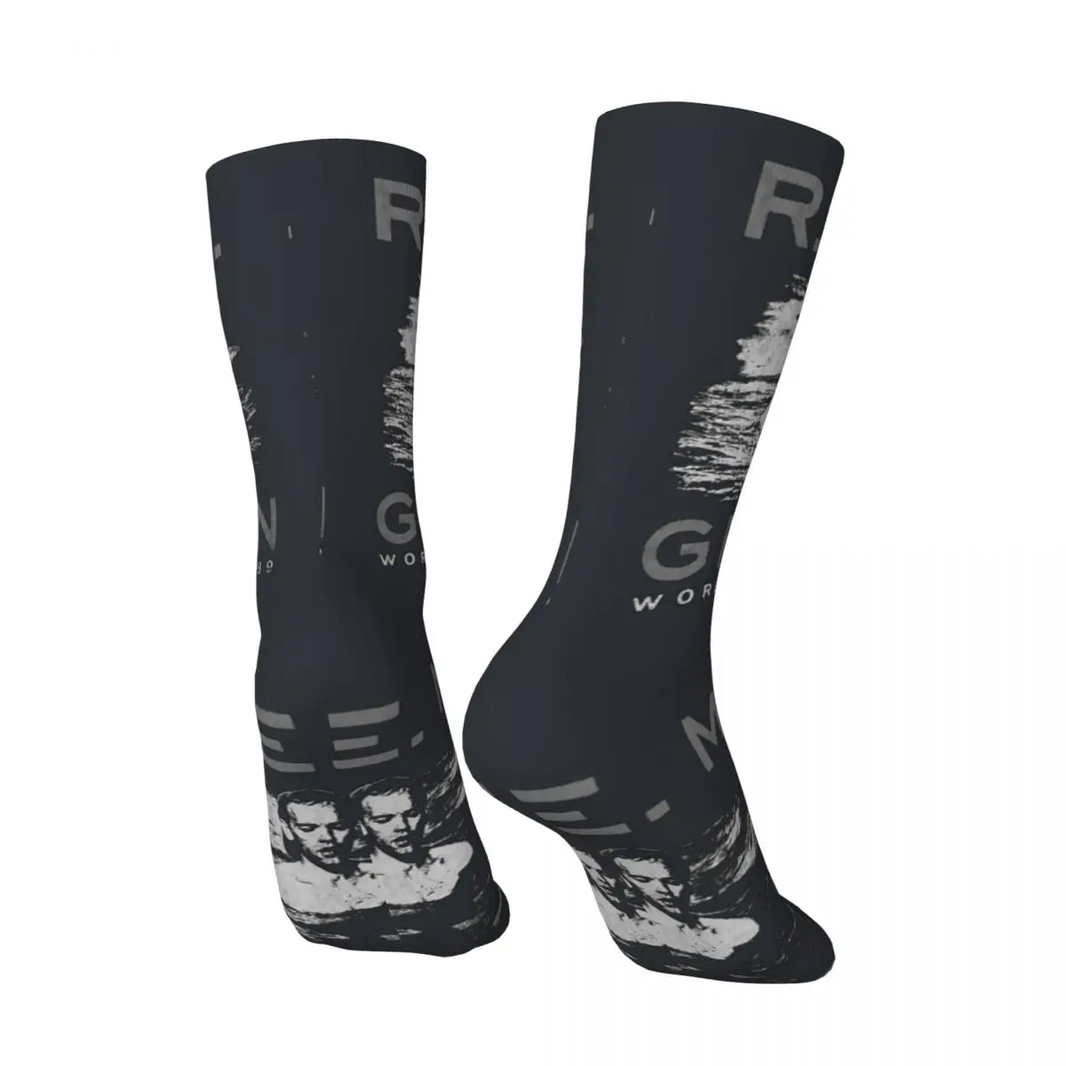 Funny Crazy REM Classic Sock for Men Hip Hop Harajuku R.E.M Happy Quality Pattern Crew Sock Novelty official-website tops fugees