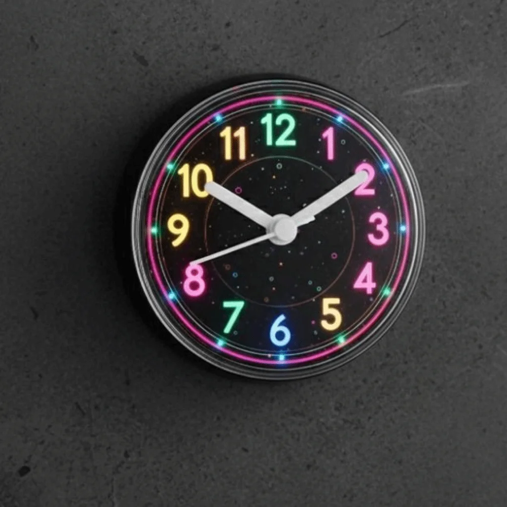 Modern Design Ergonomic Fitness Pull Rope Wall Clock Waterproof Suction Cup Shower Clock Cyberpunk Round Bathroom Clock Kitchen