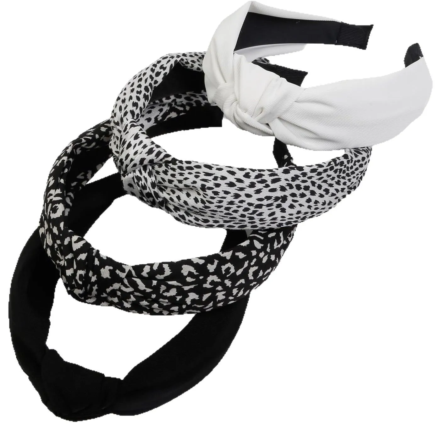 1PC Retro Haarbänder Damen Neue Kreuz Grenze Breite Kante Stirnband Aus Leopard Schwarz Abteilung Knoten Crimp Haarbänder – Detail 16