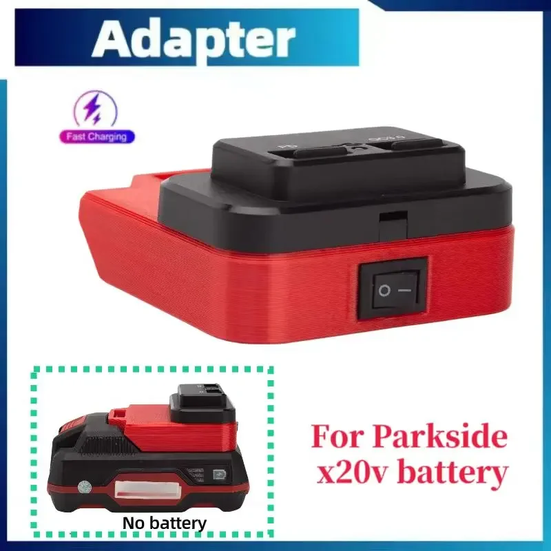 Alimentation électrique Portable pour équipe Parkside X20v, charge intelligente PD QC3.0, Port adaptateur de charge rapide (sans batterie)