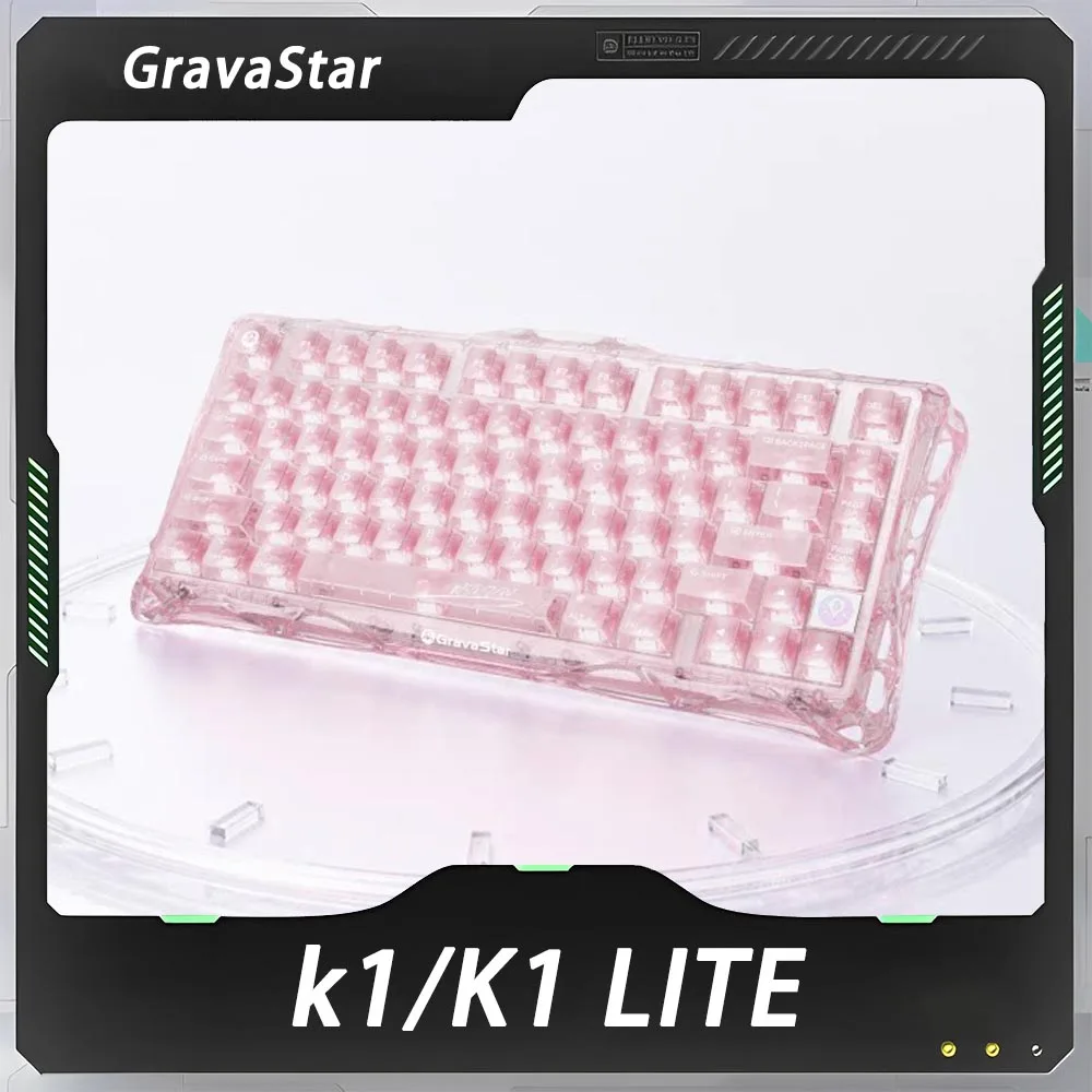 GravaStar K1 Lite Gaming Mechanical Keyboard Hot-swap Tri-mode Gasket E-sports Keyboard Long Batter Life PC Gamer Custom Gift