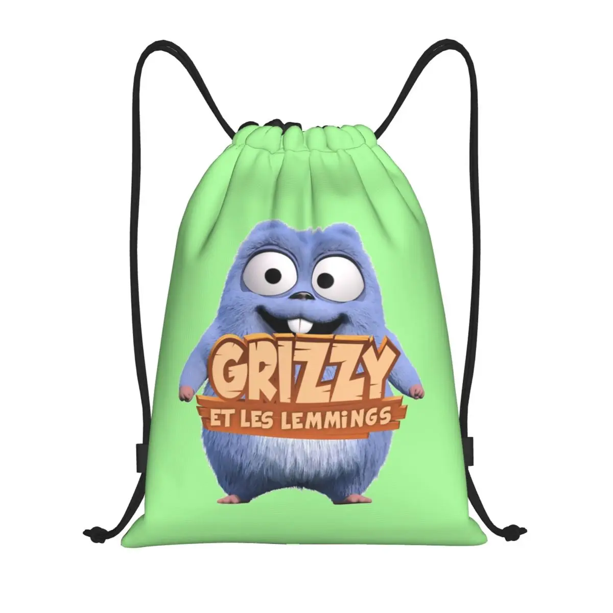 

Любимая зеленая коллекция Grizzy And The Lemmings, рюкзак на шнурке, спортивный рюкзак для спортзала, складная комедийная сумка для покупок для ТВ