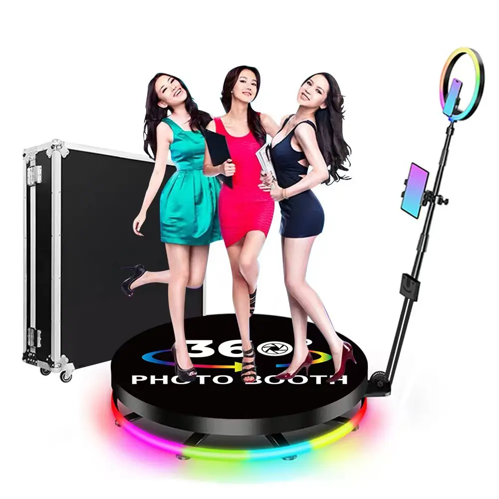 

SENDY 360 photo booth rotating machine full metal platform Fill light machine camera ipad selfie video Free accessories