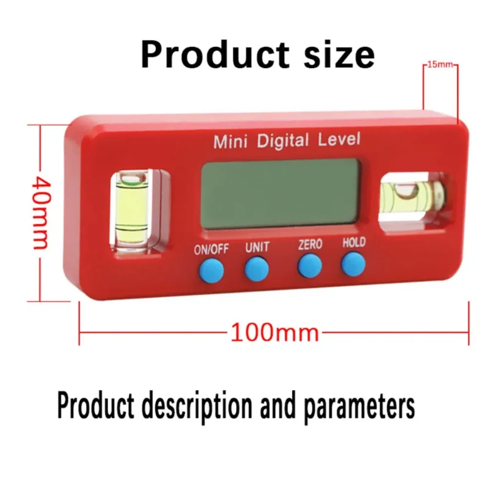 Inclinometer Display LCD Conveyor Digital Level Meter 90° Angle Measurement Inclinometer Neodymium Magnetic Base Level