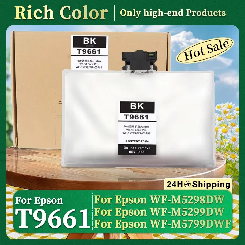 

T9661 C13T966140 780ml Black Ink Cartridge With Pigment Ink For Epson WorkForce Pro WF-M5799DWF WF-M5299DW WF-M5298DW Printer