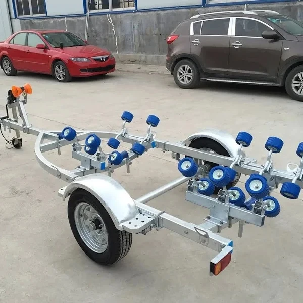 sl-Customized 4 Meter 5.5Meter Yacht Trailer Rubber Raft Inflatable Boat Aluminum Alloy Lure Trailer Fiber Reinforced Plastic@