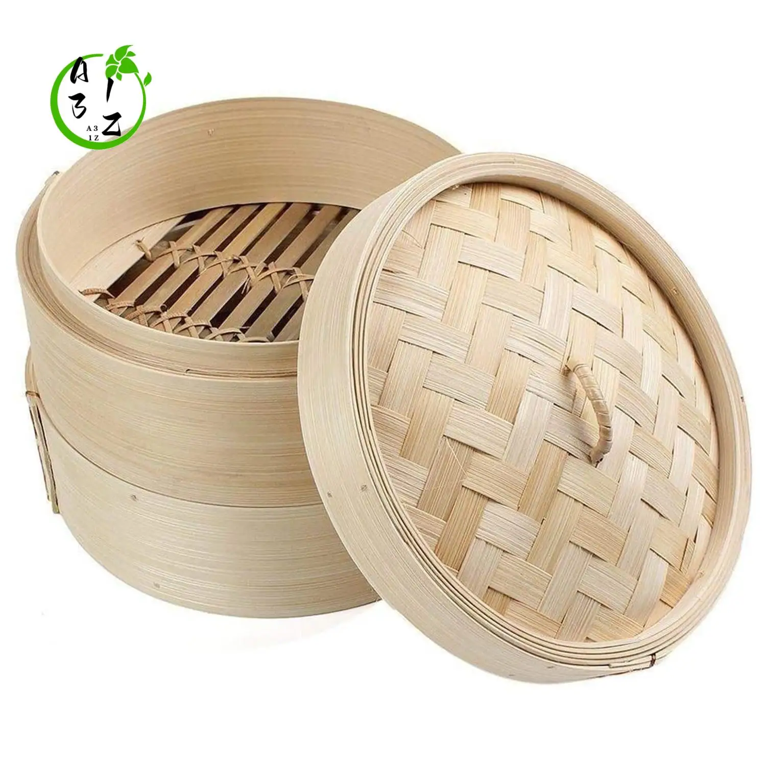 

A31Z-Бамбуковая пароварка, 2-уровневая 8-дюймовая корзина Dim Sum, набор плиты для рисовых макарон с крышкой, корзиной для пара для овощей