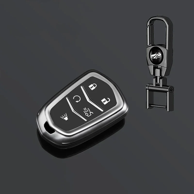 

Car Key Shell Case Cover For Cadillac ATS CT6 CTS DTS XT5 Escalade ESV SRX STS XTS ELR 2014 - 2018 Remote Key Holder Keychain