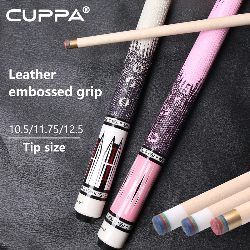 

CUPPA-Professional Billiards Cue with Big Tip, Pool Table Supplies Accessories, Chinese Black Eight Nine Ball Pink Couple Style