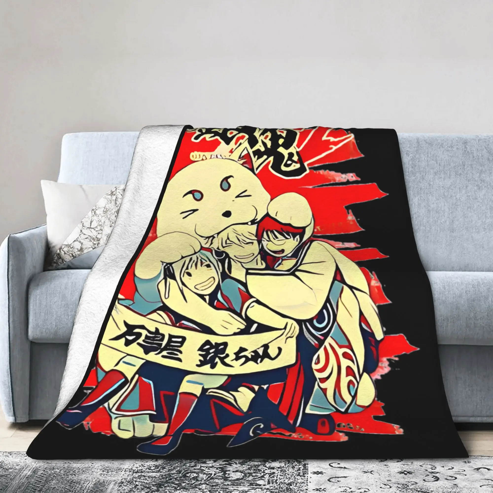 Gintamas Blanket Samurai Science Fiction Comedy Plush Throw Blankets Summer Air Conditioning Decoration Lightweight Bedsprea,