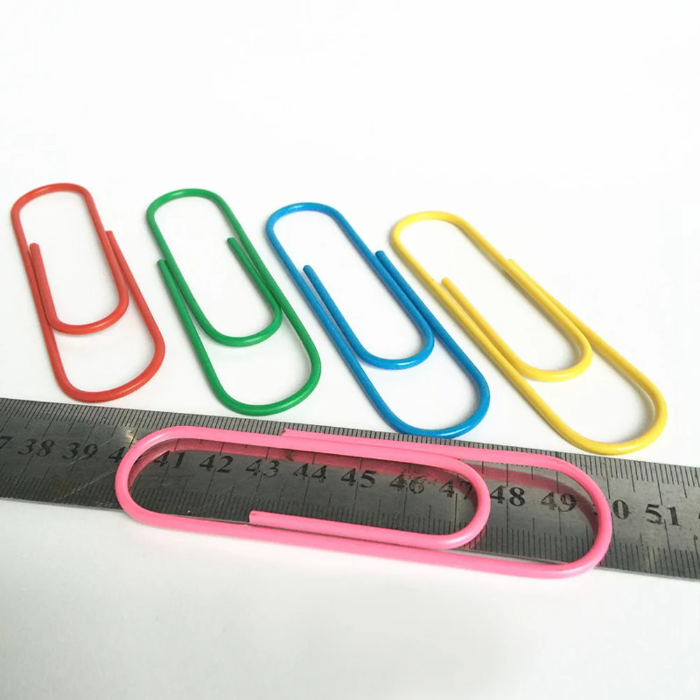 Imagem -04 - Clipes de Papel para Escritório e Escola Cor Mista Suporte de Clipe Revestido de Metal Jumbo Arquivos Multicoloridos Rando 40 Pcs 100 mm